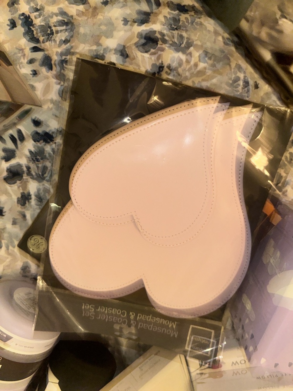 Pink Heart Coaster Set